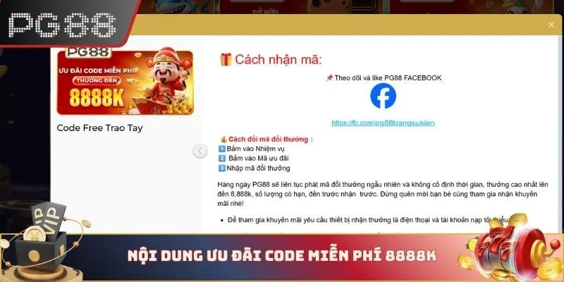 Nội dung ưu đãi code miễn phí 8888K